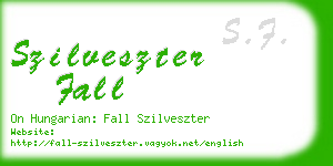 szilveszter fall business card